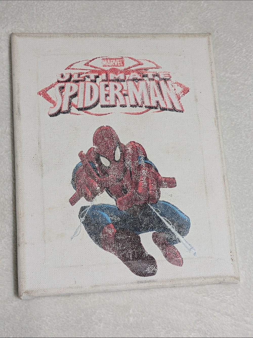 Handmade Marvel Ultimate Spider-Man Canvas Wall Art- Retro Comic Style HTV Print